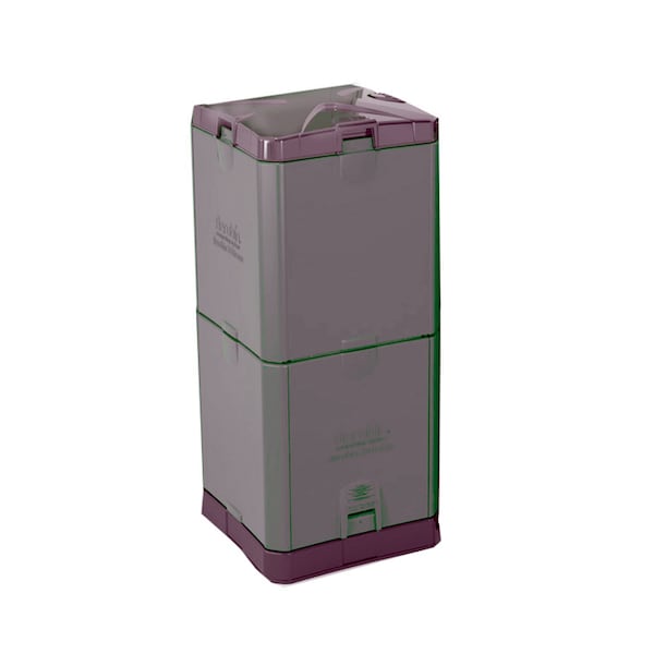 Aerobin 4 gal Recycling Bin, Satin Black/Satin Alum, Polystyrene Aerobin 200 - main